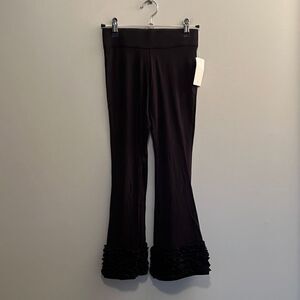 Corky's Kids Girls Brown Elastic Waist Flare Ruffle Hem Pants Size 8 NWT